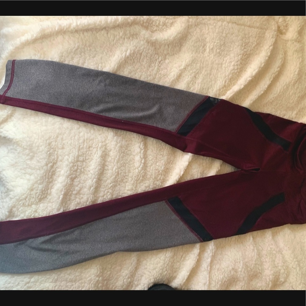 LLD Maroon and Black workout leggings